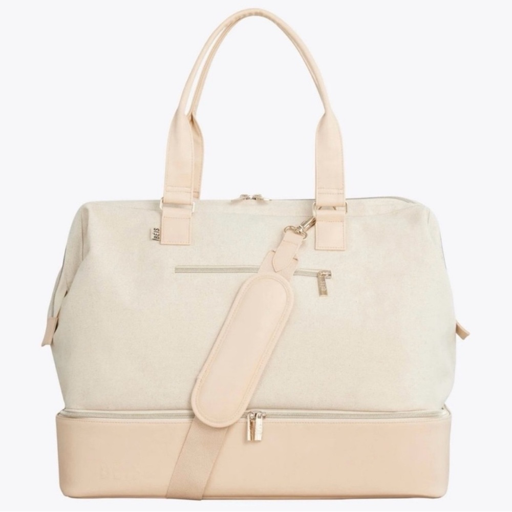 BEIS Cream and Tan Travel Bag